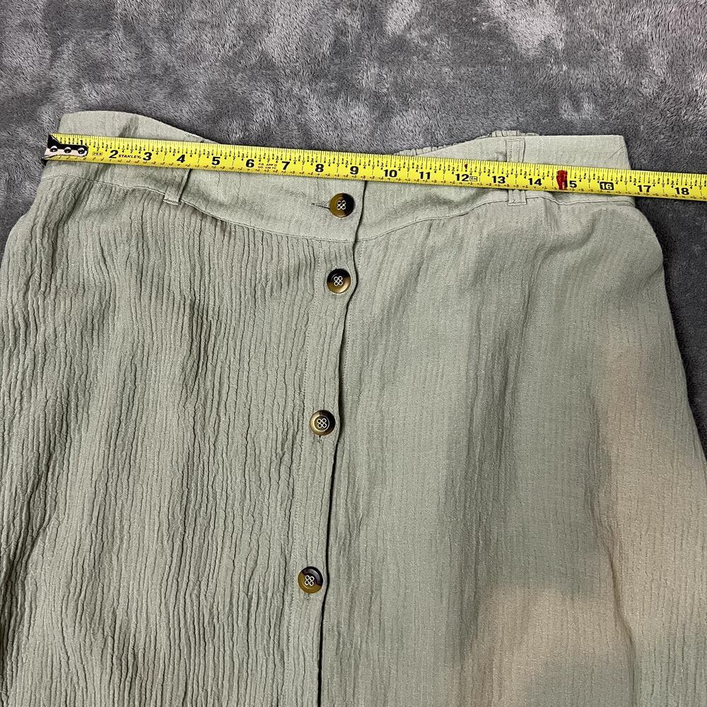 Soft Surroundings Rayon Maxi Skirt Button Front Womens L Mint Green Boho - Picture 5 of 9